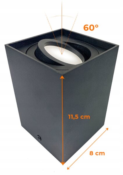 BERGE Podhledové bodové svítidlo 6686 výklopné čtverec - bílá - 115mm