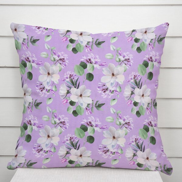 Biante Dekorační povlak na polštář PML-044 Květy magnolie na fialovém 30 x 50 cm