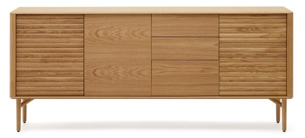 Nízká komoda v dekoru dubu v přírodní barvě 200x86 cm Lenon – Kave Home