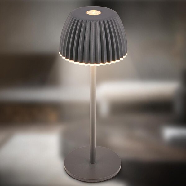 BRILONER Riffle Nano stolní lampička - 1,5W, 130lm, nabíjecí, LED, stmívatelné, dotykový vypínač, German design Award Winner 2025, antracit 7581015