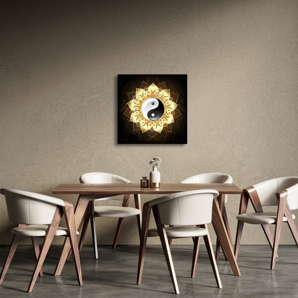 Obraz - Zlatý Yin-Yang (30x30 cm)