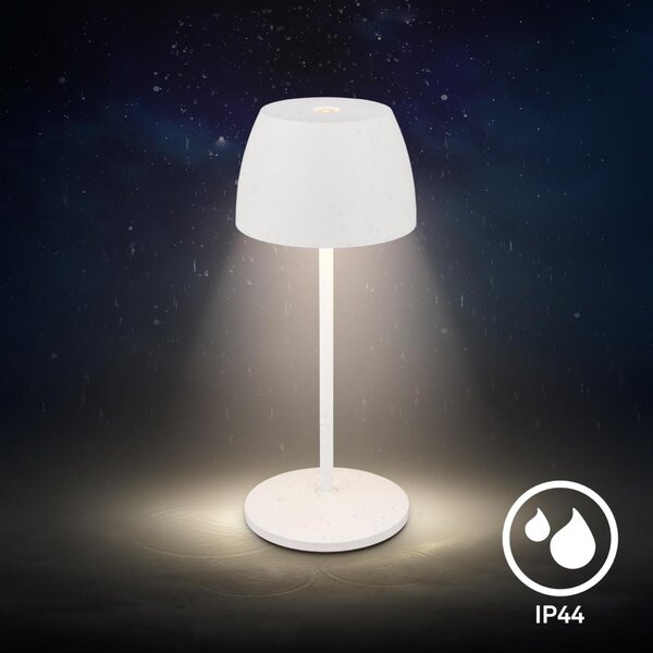 BRILONER Serina Mini LED stolní lampička bezdrátová IP44, stmívatelné, s nabíjecí základnou, bílé 7504016
