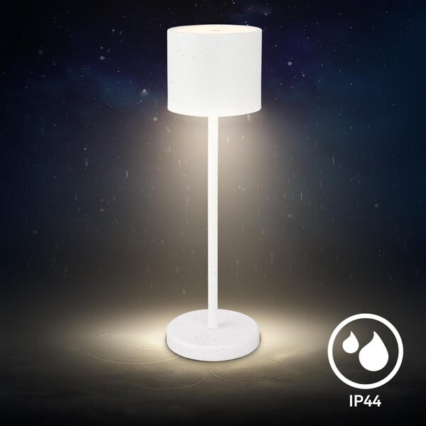 BRILONER Sigo LED stolní lampička bezdrátová IP44, stmívatelné, s nabíjecí základnou, bílé 7521016