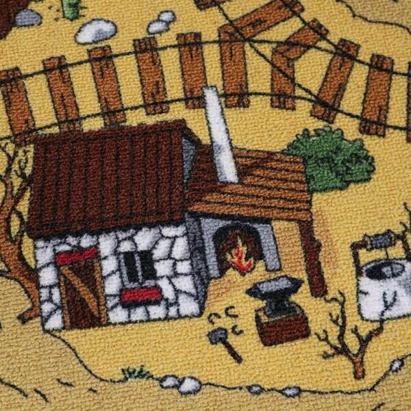 AladinWorld Expres, Dětský kusový koberec Western kruh, 200x200 (průměr) kruh, vícebarevná, dětský pokoj
