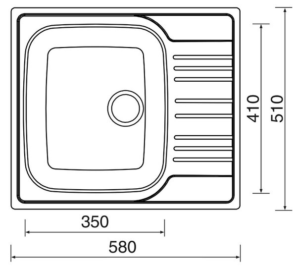 SINKS STAR 580 nerezový dřez, celoplošný otočný, matný