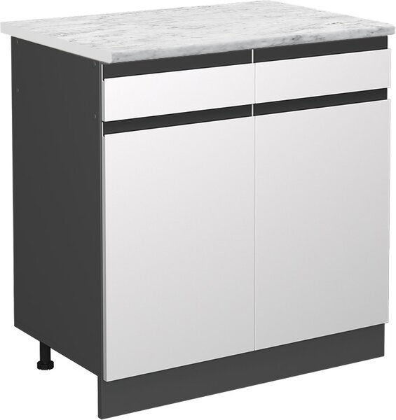 Spodní skříňka kuchyňské linky Vicco R-Line Bílá 80 cm PD Mramor, Model 45812