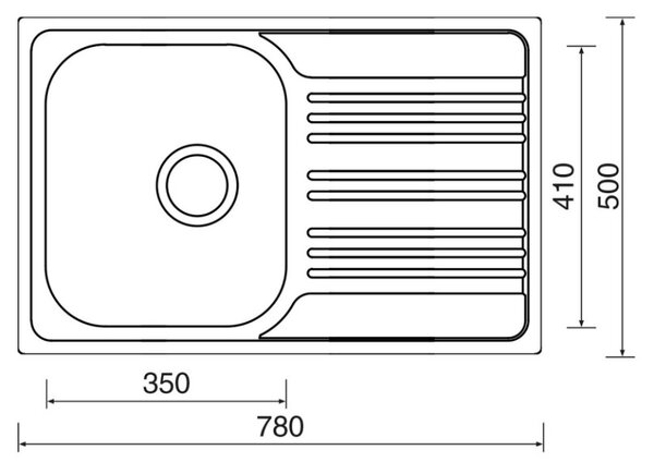 SINKS STAR 780 nerezový dřez, otočný, matný