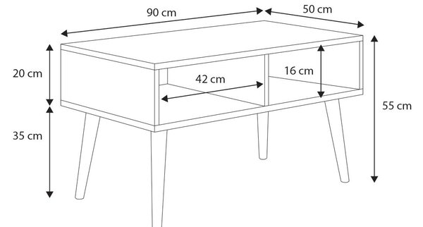 ADRK Furniture Konferenční stolek SANA 90x50