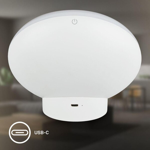 BRILONER Tara stolní lampička - 6W, 240lm, stmívatelné, LED, dálkový ovladač, RGBIC, CCT, bílá 7665016