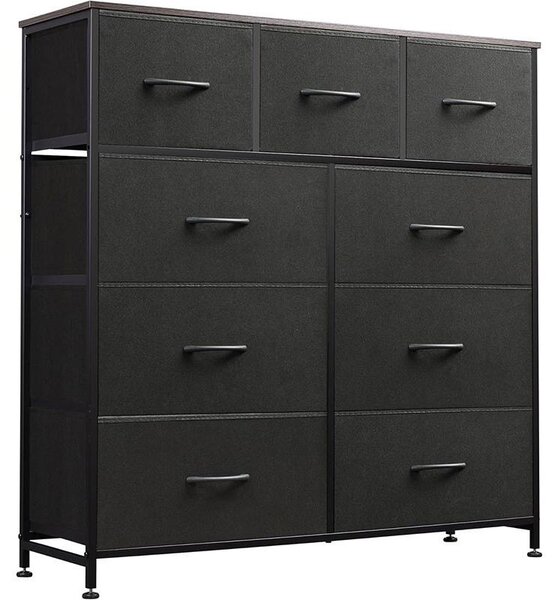 Komoda s 9 zásuvkami CAB-9BC, 29,8 x 94,6 x 102,6 cm, erná