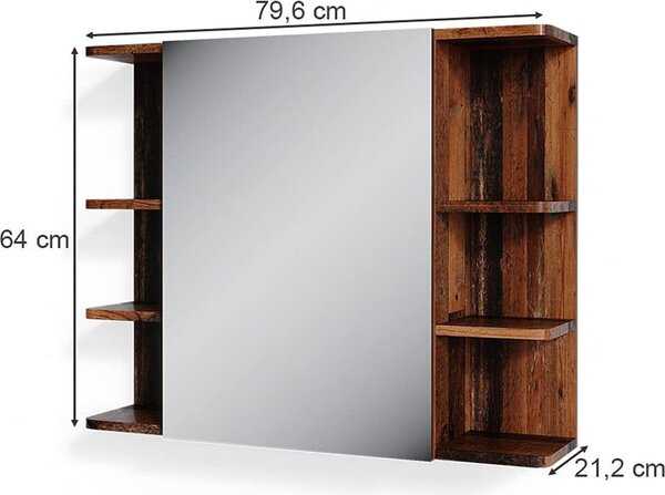 Koupelnová zrcadlová skříňka Vicco Fynn Oldstyle 79.6 x 64 cm, Model 36621