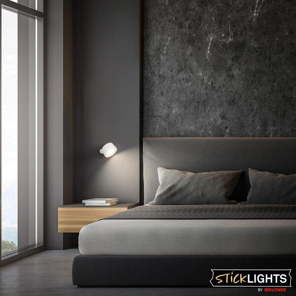 BRILONER Tari nástěnné bodové svítidlo - 1,6W, 160lm, LED, nabíjecí, CCT, stmívatelné, bezdrátové, bílá 3896016