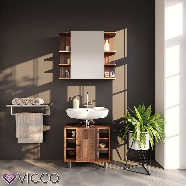 Koupelnová zrcadlová skříňka Vicco Fynn Oldstyle 79.6 x 64 cm, Model 36621