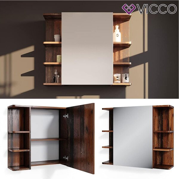 Koupelnová zrcadlová skříňka Vicco Fynn Oldstyle 79.6 x 64 cm, Model 36621