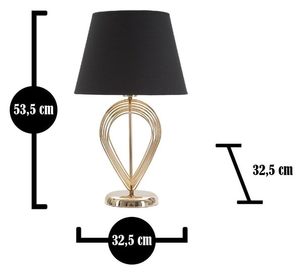Černá stolní lampa Mauro Ferretti Maxt, ø 32,5 cm
