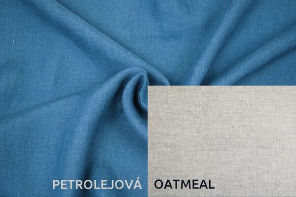 Snový svět Lněná deka s prošitím Barva: petrolejová, Barva 2: oatmeal