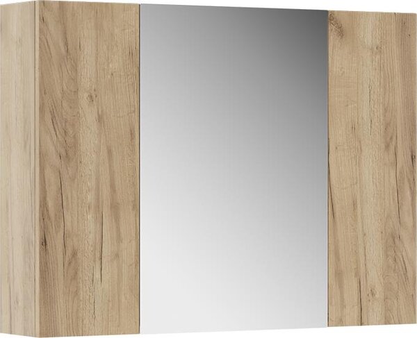 Koupelnová zrcadlová skříňka Vicco Leopold Zlatý mocný dub 80 x 59.2 cm s policemi, Model 56218