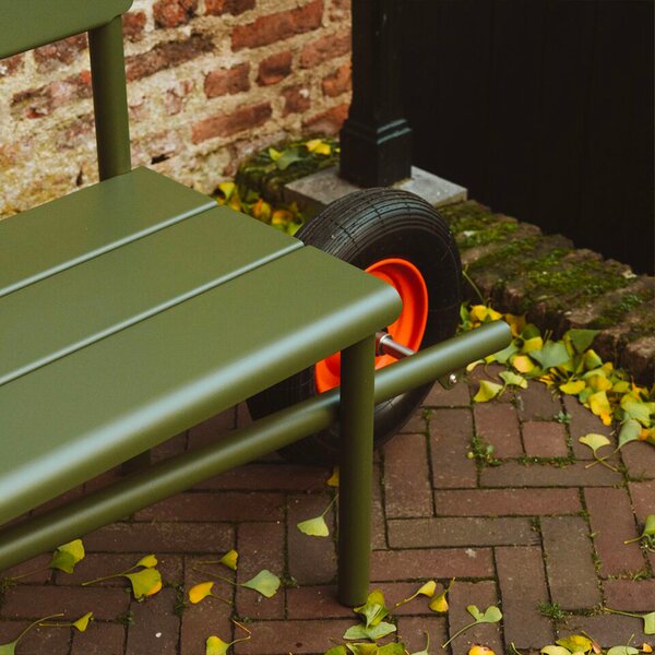 Weltevree designové zahradní lavice Wheelbench Aluminum