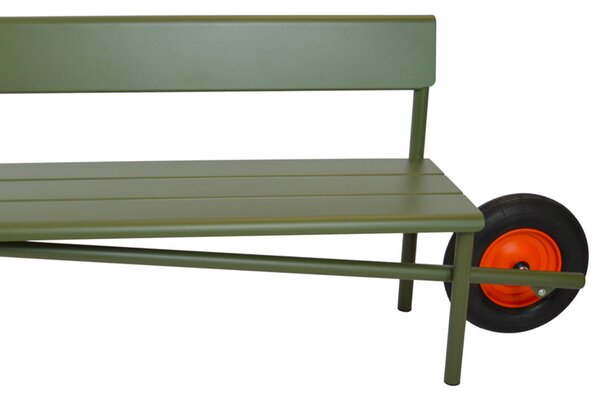 Weltevree designové zahradní lavice Wheelbench Aluminum