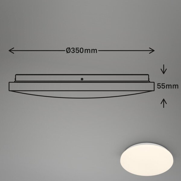 BRILONER Walk LED stropní svítidlo IP54, 3m dosah čidla, pohybové čidlo, bílé 3828016