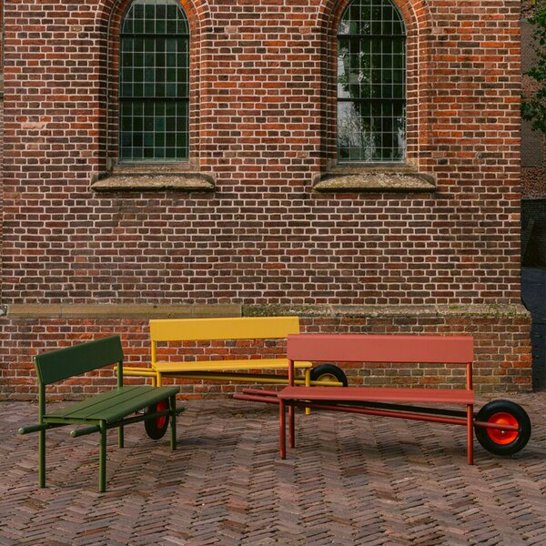 Weltevree designové zahradní lavice Wheelbench Aluminum