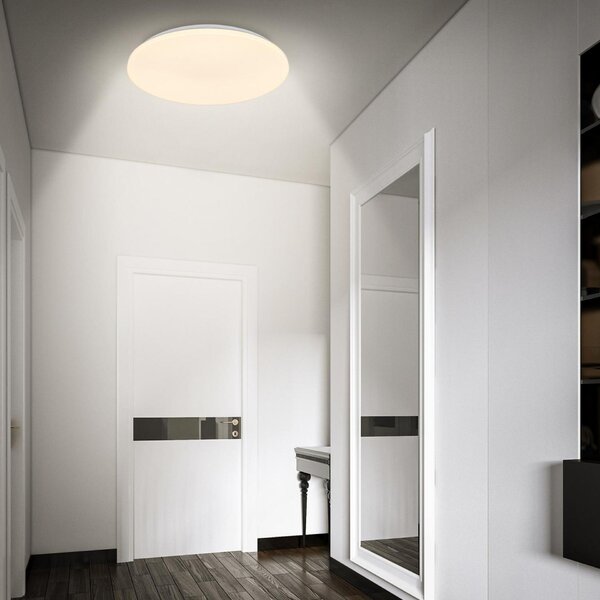 BRILONER Walk LED stropní svítidlo IP54, 3m dosah čidla, pohybové čidlo, bílé 3828016