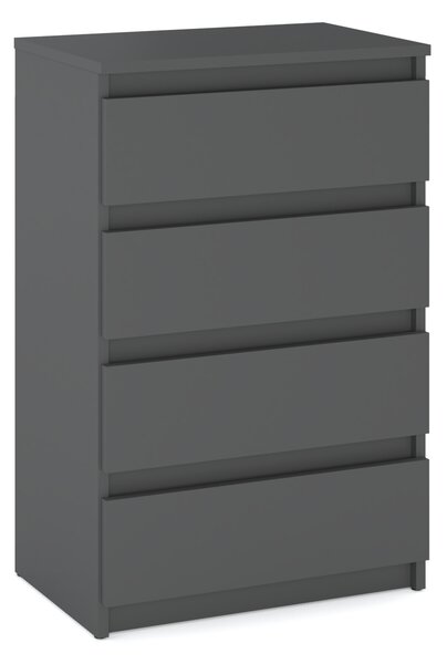 STIV Möbel | Komoda se 4 zásuvkami | edá Matná | 60 cm | moderní & bezúchytková | lonice & obývací pokoj