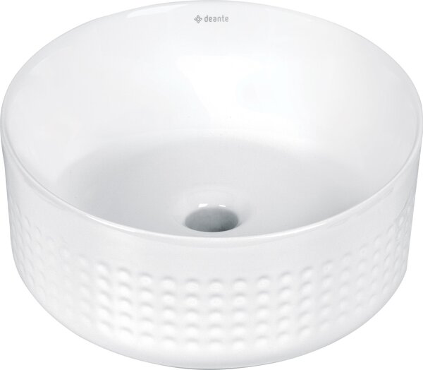 Deante Silia Hexa umyvadlo 36x36 cm kulatý na pult bílá lesk CDX_6U3S