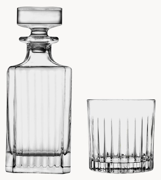 Sada křišťálové karafy a sklenic na whisky Timeless, 7 dílů