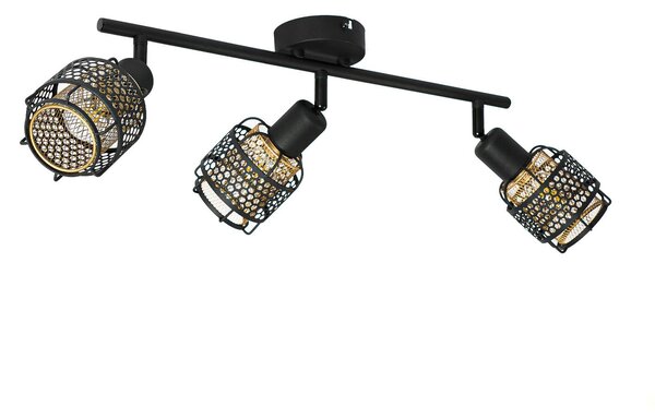 Stropní Lampa Lindby, Eudoria, stmívatelné, Černá, Obývací pokoj, Kov, Moderní