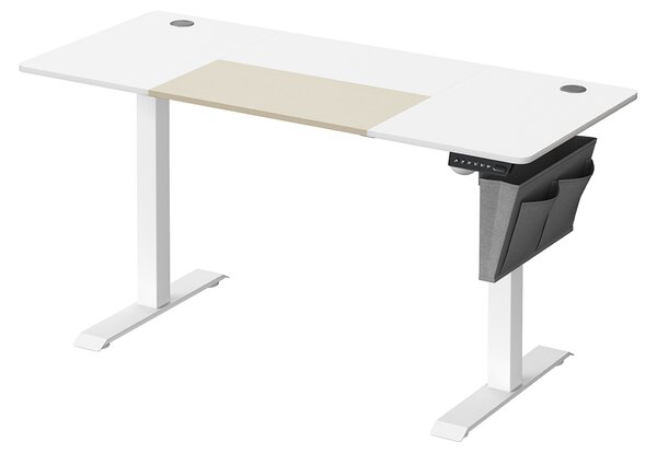 SONGMICS Polohovací stůl elektrický 140 x 60 cm bílý béžový