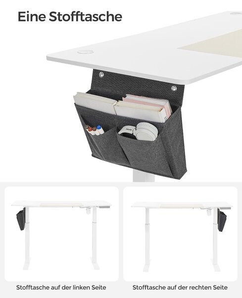 SONGMICS Polohovací stůl elektrický 140 x 60 cm bílý béžový