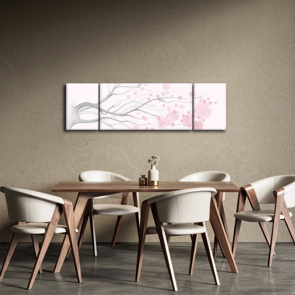 Obraz - Růžové květy (170x50 cm)