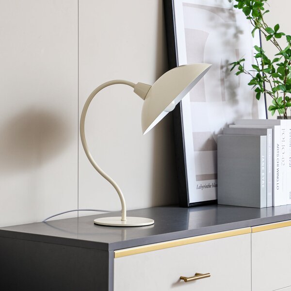 Stolní lampa Lucande, Arvadon, Béžová, Obývací pokoj, Kov, Moderní