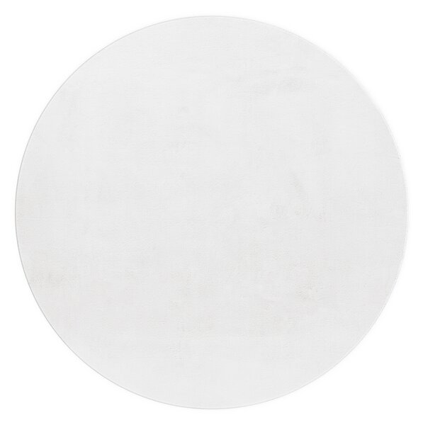Ayyildiz, Kusový koberec Pouffy 5100 White kruh, 120x120 (průměr) kruh, bílá, obývací pokoj