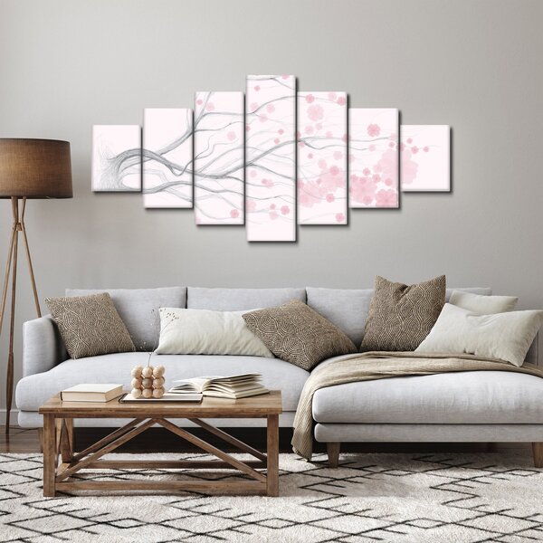 Obraz - Růžové květy (210x100 cm)