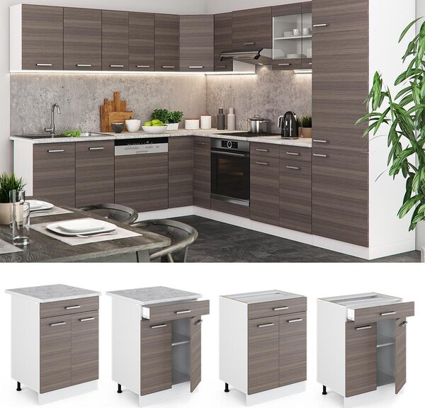 Spodní skříňka kuchyňské linky Vicco R-Line Ušlechtilá šedá 60 cm se zásuvkou a pracovní deskou, Model 29713