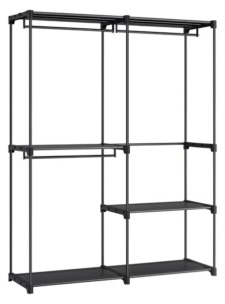 SONGMICS Otevřená šatní skříň 138 x 182 x 43 cm černá