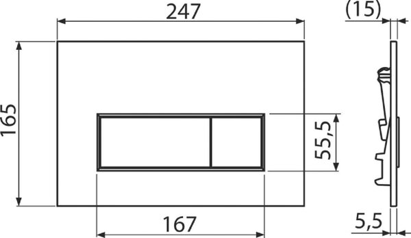 Alca Thin splachovací tlačítko pro WC černá M578