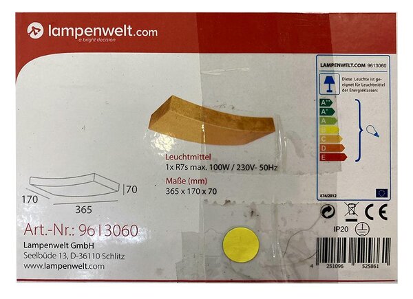 Lampenwelt - Nástěnné svítidlo BERRA 1xR7s/100W/230V