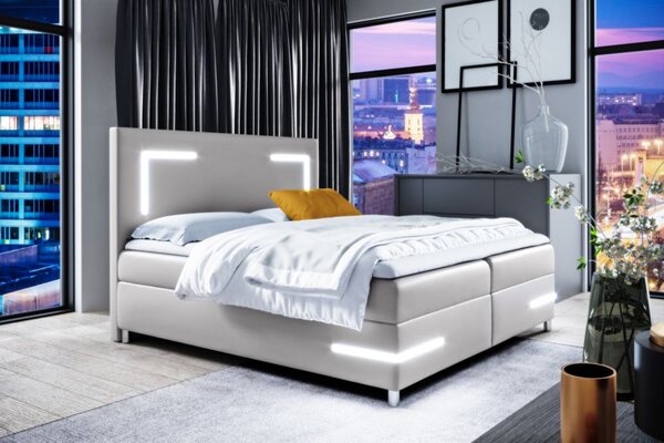 Postel boxspring Harmony Led 180x200 cm - výběr barev + topper ZDARMA