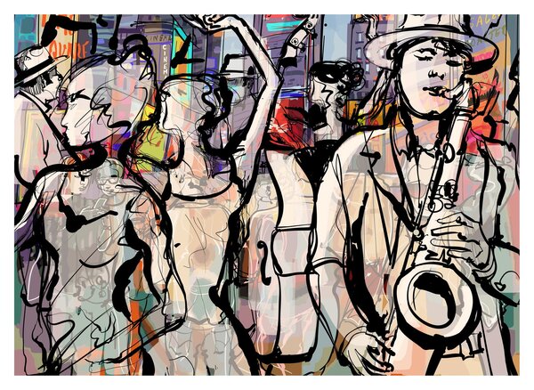 Obraz - Jazzová noc (70x50 cm)