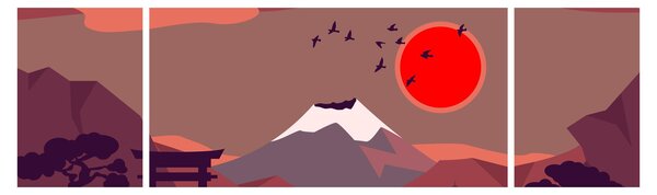 Obraz - Ilustrace hory Fuji (170x50 cm)
