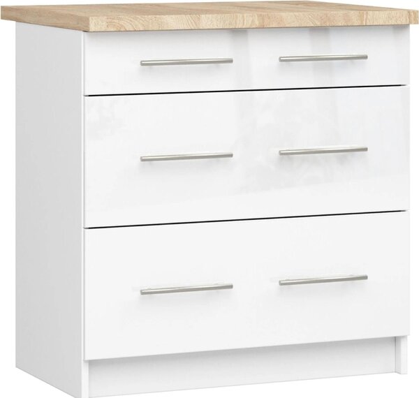 AKORD Furniture Factory KS0POLIBIABIAPOL3S015, Bílá, 16 mm, 3 zásuvka/zásuvek, 460 mm, 800 mm, 850 mm