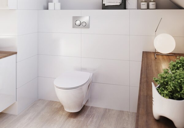 Cersanit Luna splachovací tlačítko pro WC lesklý chrom-matný chrom K97-0571