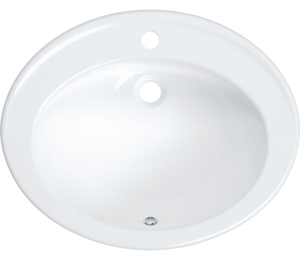 Deante Round umyvadlo 58x46.3 cm oválné zápustný bílá lesk CGR_6U6B