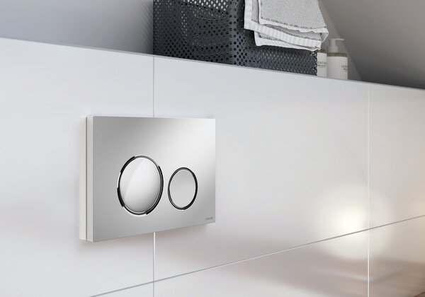 Cersanit Luna splachovací tlačítko pro WC lesklý chrom-matný chrom K97-0571
