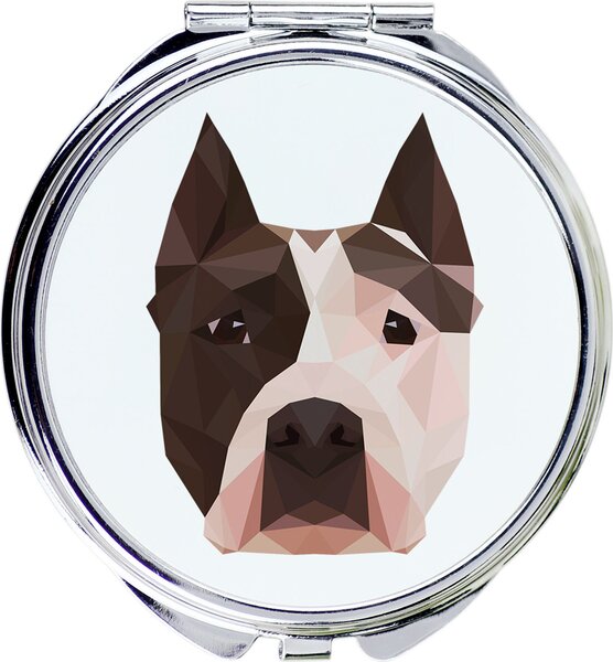 Americký stafordšírský teriér, Amstaff - Zrcadlo značky Art-Dog s fotografií a geometrickým vzorem