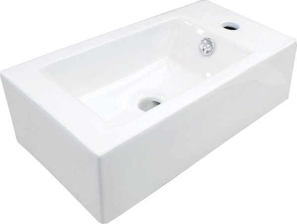 Deante Square umyvadlo 50.5x25.5 cm obdélníkový klasický-na pult bílá lesk CGS_6U2R