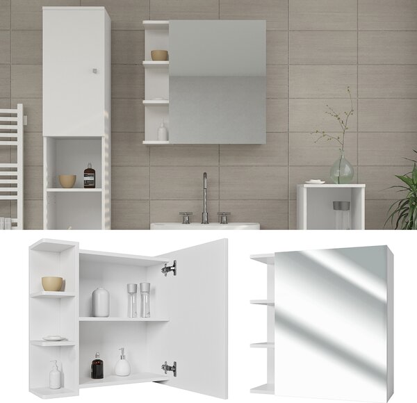 Koupelnová zrcadlová skříňka Vicco Fynn Bílá 62 x 64 cm, Model 26656